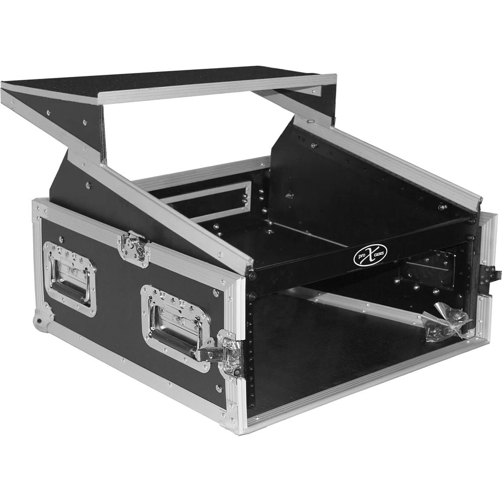 ProX T-4MRLT 4U Rack x 10U Top Mixer DJ Combo Flight Case w/Sliding La ...