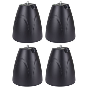 (4) Rockville PEN-65T Black 6.5" 70V Hanging Pendant Speakers For Restaurant/Bar