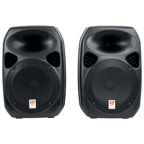 Rockville RPG122K Dual 12" Powered Speakers, Bluetooth+Mic+Speaker Stands+Cables