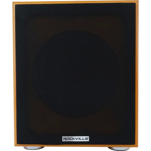 Rockville Rock Shaker 8" Classic Wood 400w Powered Home Theater Subwoofer Sub