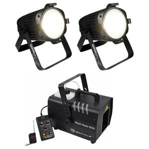 (2) Chauvet EVE P-100 WW Warm White D-Fi USB DMX Wash Stage Lights+Haze Machine