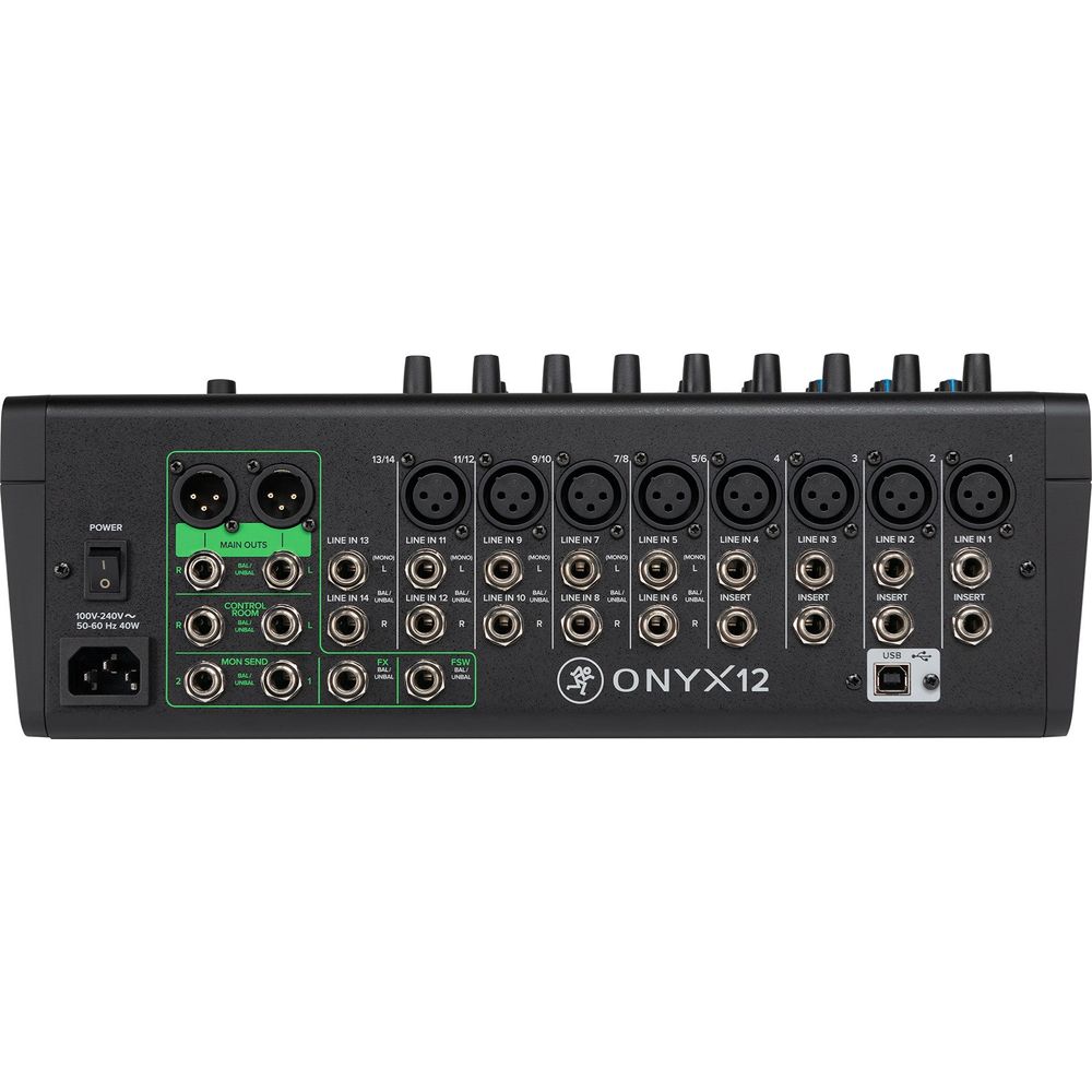 Mackie ONYX12 12-Channel Analog Mixer w/ Multi-Track USB/3-Band EQ+Bluetooth