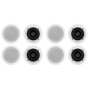 (8) Rockville CC525T White 5.25" Commercial 70v Ceiling Speakers For Restaurant