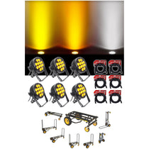 (6) SlimPar Pro W USB Wash Lights + Transport Cart + DMX Cables