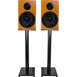 Pair Rockville RockShelf 64C Classic 6.5" Home Bookshelf Speakers w/29" Stands