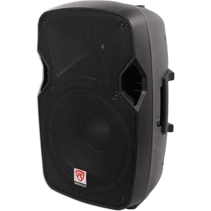 (2) SPGN124 12" Passive 1200W DJ PA Speakers+Stands w/LEDs+Remote+Cables