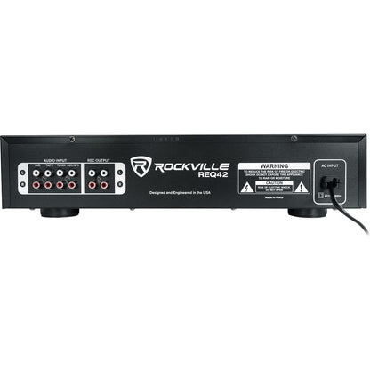 Home Theater Bluetooth Receiver+Equalizer EQ+(4) 8" Black Ceiling Speakers