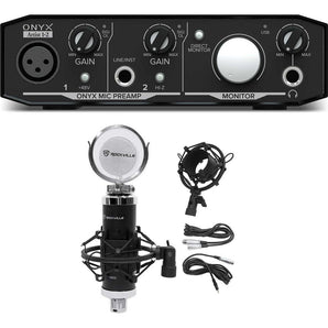 Mackie Onyx Artist 1.2 2x2 USB Recording Studio Interface+Microphone+Cable+Mount