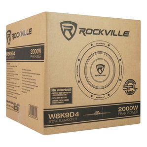 (2) Rockville 8" 2000w Subwoofers+Amp+Wires For 2009-2020 Ford F150 Super Crew