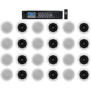 Home Audio System+(24) 5.25" White Bedroom/Living Room/Bathroom Ceiling Speakers