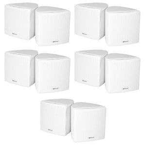 (10) Rockville Cube 70v White 3.5" Commercial Wall Mount Restaurant/Bar Speakers