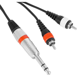 Rockville RNRTR25 25' Ft. 1/4" TRS to Dual RCA Pro Audio Cable 100% Copper
