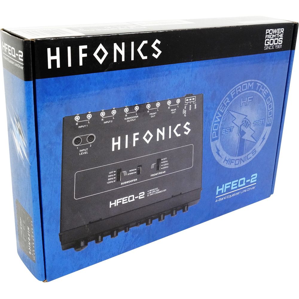 Hifonics HFEQ-2 1/2 Din 4-Band Equalizer w/ 9-Volt Line-Driver Signal ...