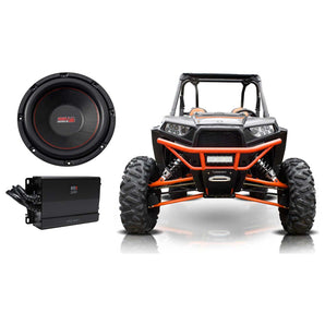 SSV WORKS 10M 10" Subwoofer+MB Quart Amplifier Amp For Polaris RZR/ATV/UTV/Cart