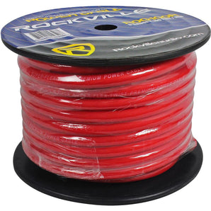 Rockville R0G100 RED 0 Gauge AWG 100 Foot Spool Car Amp Power/Ground Wire Cable