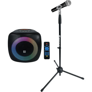 Rockville ROCKBOX PRO LED Karaoke Machine System Party Speaker w/Tablet Stand