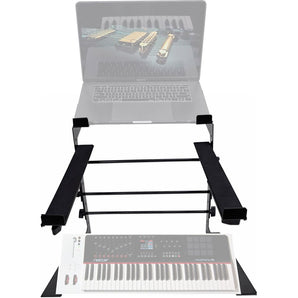 Rockville Dual Shelf Laptop+Controller Stand for Nektar Panorama P6 Keyboard