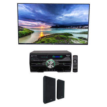 4000W Bluetooth DVD Receiver with (1) Pair 5.25" Black Wall-Mount Speakers