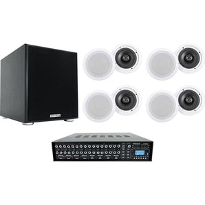 Rockville Multi Room Matrix Audio System w/ (8) 6.5" Ceiling Speakers+Subwoofer