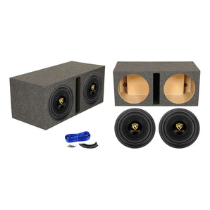 (2) Rockville W15K9D2 15" 10,000w Car Audio Subwoofers+Vented Sub Box Enclosure