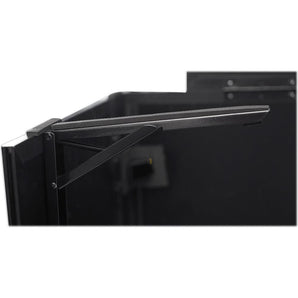 ProX XS-DJSTN BL Portable Foldout Mobile DJ Combo Table Desk Facade w/ Wheels