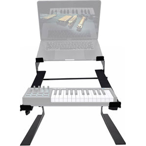 Rockville Dual Shelf Laptop+Controller Stand for Alesis V25 Keyboard