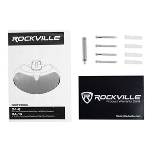 (8) Rockville D4-16 Black Dual 4" 16-ohm Swivel Outdoor Home Patio Speakers