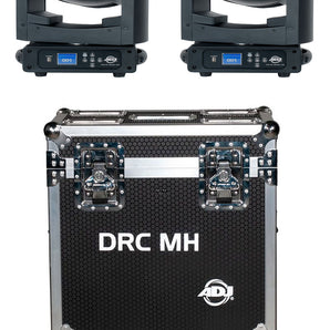 (2) American DJ ADJ FOCUS BEAM LED 80W CW DMX RDM Moving Head Lights + Case