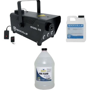 Rockville R720L LED Fog/Smoke Machine Fogger+Remote+Gallon Chauvet Fluid Juice