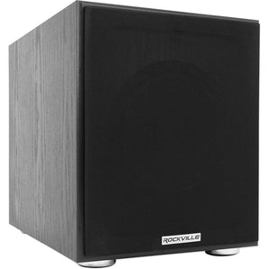 Rockville Bluetooth Receiver+(2) 5.25" Bookshelf Speakers+Stands+10" Subwoofer + Rockville R14GSBR100 Red/Blk 14 Gauge 100' Ft. Mini Spool Car Audio Speaker Wire