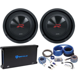 (2) Alpine R2-W10D2 10" Type-R 750w Car Audio Subwoofers+Mono Amplifier+Amp Kit