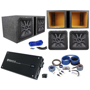 (2) KICKER 45L7R154 15" 3600w L7R Car Subwoofers+Vented Box+Amplifier+Amp Kit