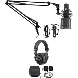 Rockville PC Gaming Streaming Twitch Bundle: RCM PRO Microphone+Headphones+Boom