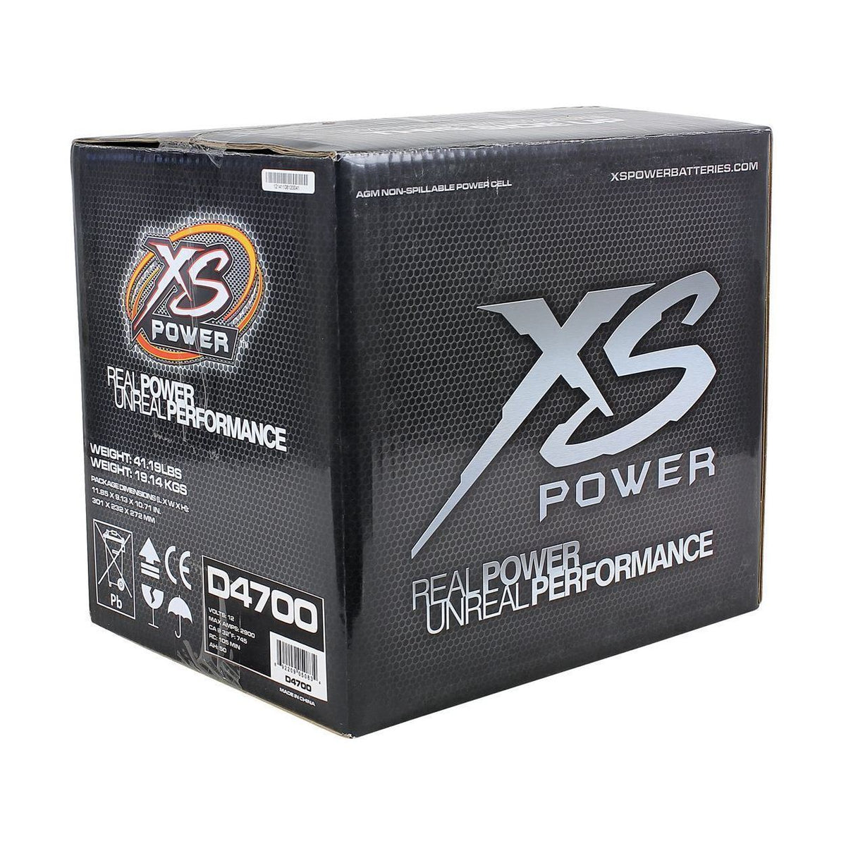 XS Power D4700 2900 Amp 12V Group 48 Power Cell Car Audio Sealed AGM Battery