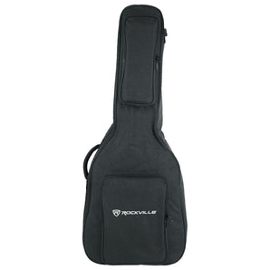 Rockville AGB45-BK Padded Acoustic Guitar Gig Bag with Neck Pad + Secure Strap