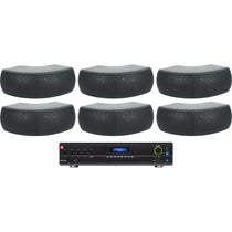 VMA1120 Commercial Amplifier + (6) WET-D4 Dual 4" Black Wall Speakers