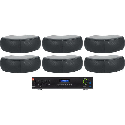 VMA1120 Commercial Amplifier + (6) WET-D4 Dual 4" Black Wall Speakers