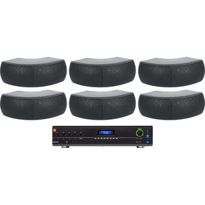 JBL VMA1120 Commercial 70v Amplifier+(6) Black Dual 4" Speakers For Restaurant