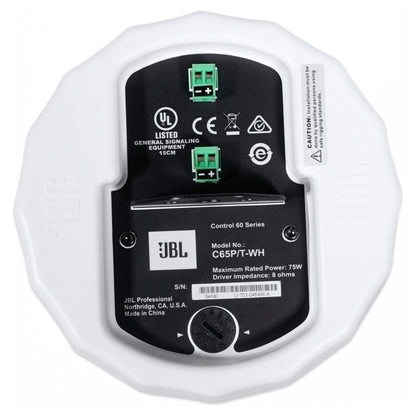 2) JBL Control 65P/T-WH White 5.25" 70v Commercial Pendant Speakers 4 Restaurant