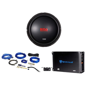 Boss Audio CXX124DVC 12" 1200 Watt  Car Subwoofer Sub+Mono Amplifier+Amp Kit