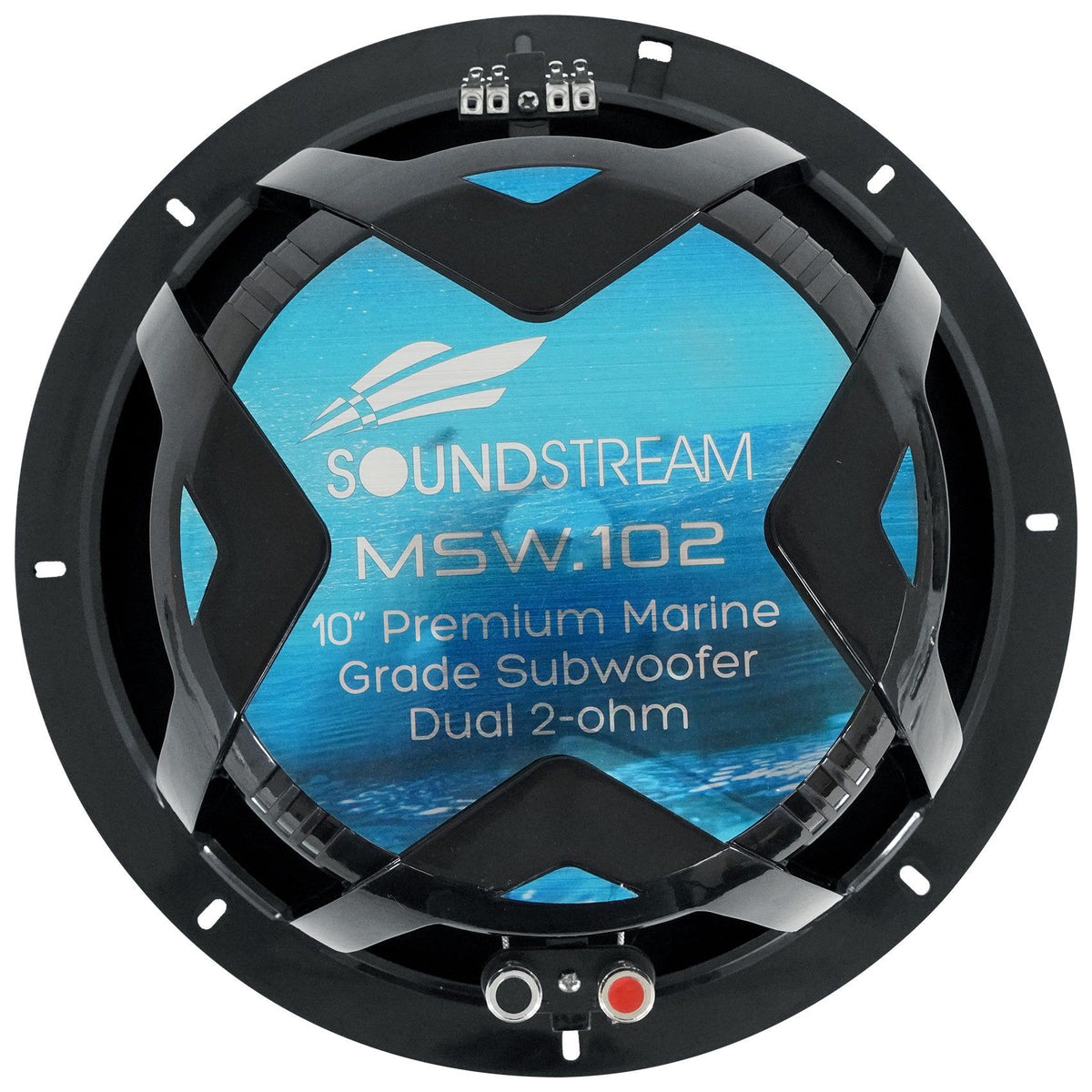 MSW.102 10" 600W Marine/Boat/UTV Subwoofer DVC 2-Ohm Sub + Amplifier + Wire Kit