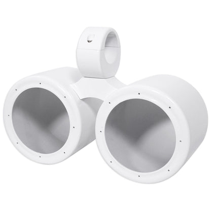 DMAC65W Dual 6.5" White Aluminum Wakeboard Tower Speaker Pods+Cover