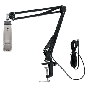 Samson C01U Pro USB Microphone Recording Streaming Mic+Audio Technica Boom Arm