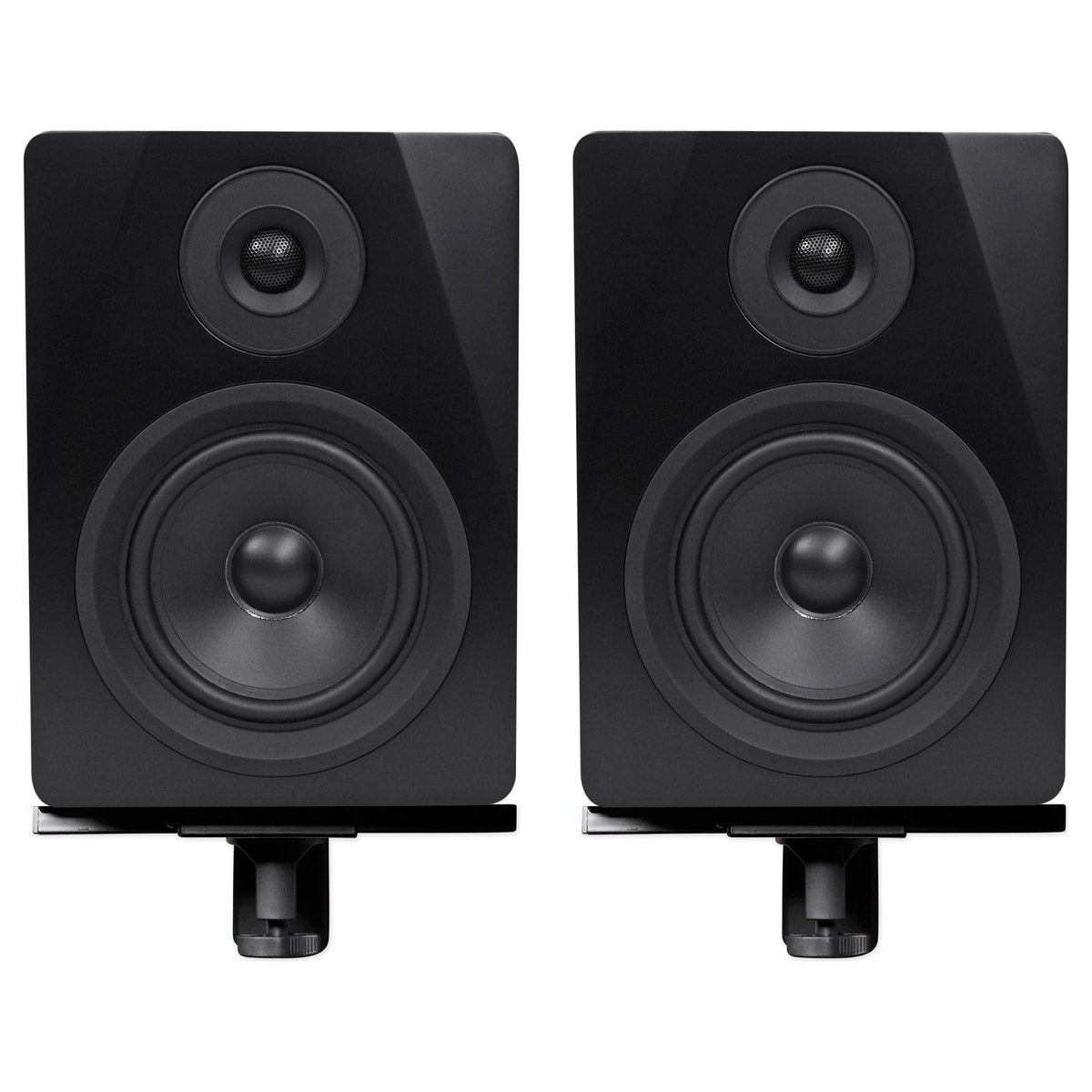 (2) APM5B 5.25" 250W Powered USB Studio Monitor Speakers+Wall Brackets