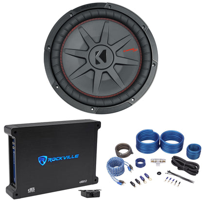 CompRT 1000W 12" Shallow Subwoofer + dB12 Mono Amplifier + RWK41 Amp Kit