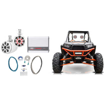 45KMTC65W 6.5" LED Tower Speakers + WET75.2 Amplifier + RMWK8 Wire Kit for RZR/ATV/UTV