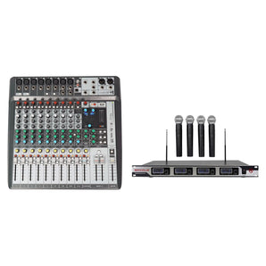 Soundcraft Signature 12 MTK 12MTK Mixer w/Interface+Snake Cable+4) Wireless Mics