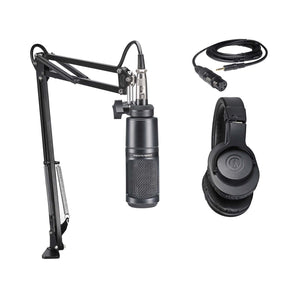 Audio Technica 1-Person PC Podcast Podcasting Package Microphone+Headphones+Boom
