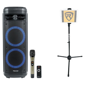 Rockville Go Party ZR10 Dual 10" Portable Karaoke Machine System w/Tablet Stand