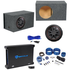 Kicker 43CVR154 COMPVR 15" 1000W Car Subwoofer+Vented Box+Mono Amplifier w/ Amp Kit